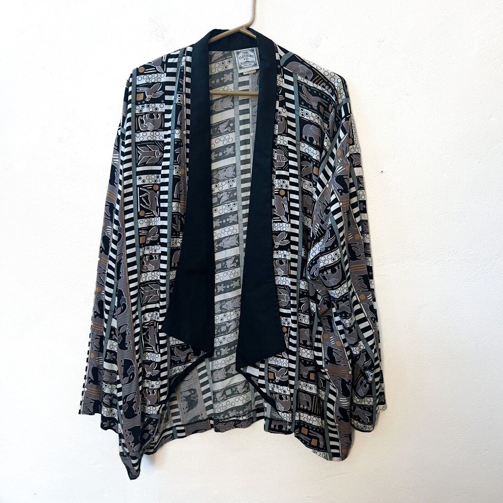THE CLOTHING CO Womens Open Tunic Top Multicolor Elephants Safari Tribal Boho 3X - Picture 8 of 8
